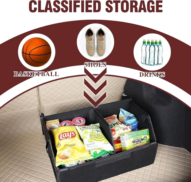 Alt view image 6 of 7 - car organizers and storage for SUV,trunk organizer for sedan, leather foldable sleek box with lid,collapsible cargo bins, tool accessories containers,Collapsible Suede velvet (18 inch Covered)