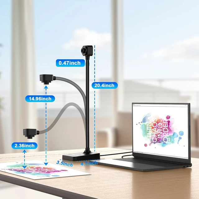 Alt view image 6 of 7 - AlKOR Document Camera for Teaching, Manual Focus USB Webcam with Microphone