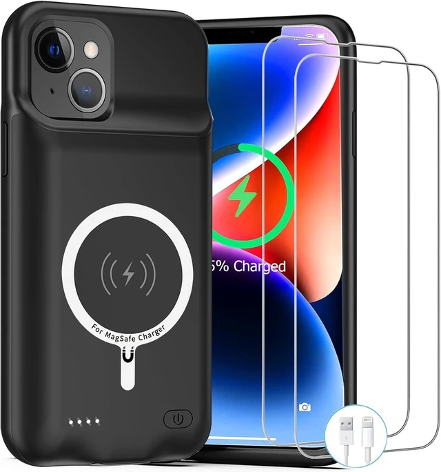 Main image of Battery Case for iPhone 14, Upgraded 10000mAh Rechargeable Portable Charging Case with Wireless Charging Compatible for iPhone 14 (6.1 inch) with Carplay Extended Battery Pack Charger Case (Black)