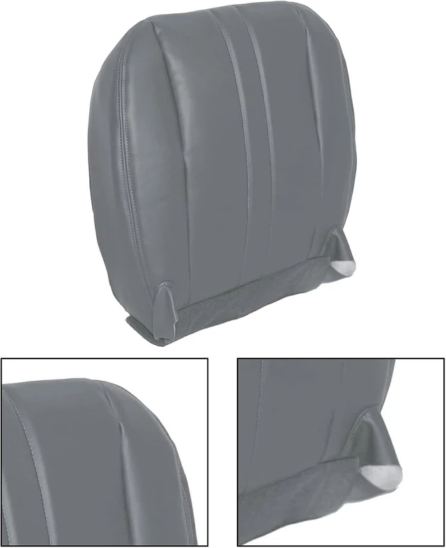Alt view image 5 of 7 - Gray Leather Driver or Passenger Bottom Replacement Seat Cover Fit for Chevy Express Fit for GMC Savana Work Van 1500 2500 3500 2003 2004 2005 2006 2007 2008 2009 2010 2011 2012 2013 2014