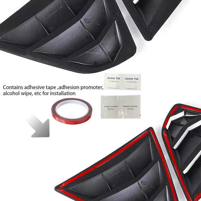 Alt view image 4 of 5 - for Toyota Camry 2012 2013 2014 2015 2016 2017 Window Louvers Front Side Racing Style Sport ABS Window Louvers Air Vent Scoop Shades Cover Blinds Trim Exterior Accessories 2PCS(Carbon Fiber)