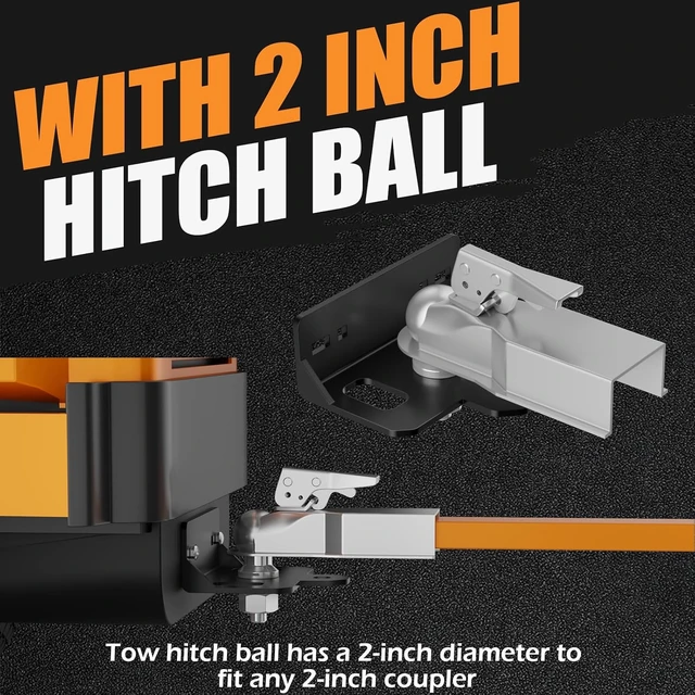 Alt view image 4 of 7 - Upgraded Zero Turn Lawn Mower Hitch with 2" Hitch Ball & Hitch Pin, 6mm Thicker Heavy Duty Steel Bolt On Trailer Hitch, Compatible with Many Models Lawn Mower, Tractor, Trailer, Golf Cart, ATV Etc.