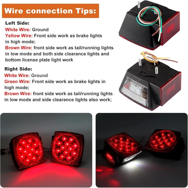 Alt view image 2 of 6 - 12V Trailer Led Lights Tail Kit Submersible w/25FT Wiring Harness