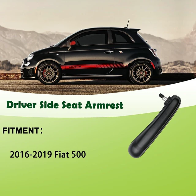 Alt view image 3 of 6 - Front Driver Side Seat Armrest Adjustable Arm Rest Black Compatible with 2016-2019 Fiat 500 Replaces 6BV31JXWAA