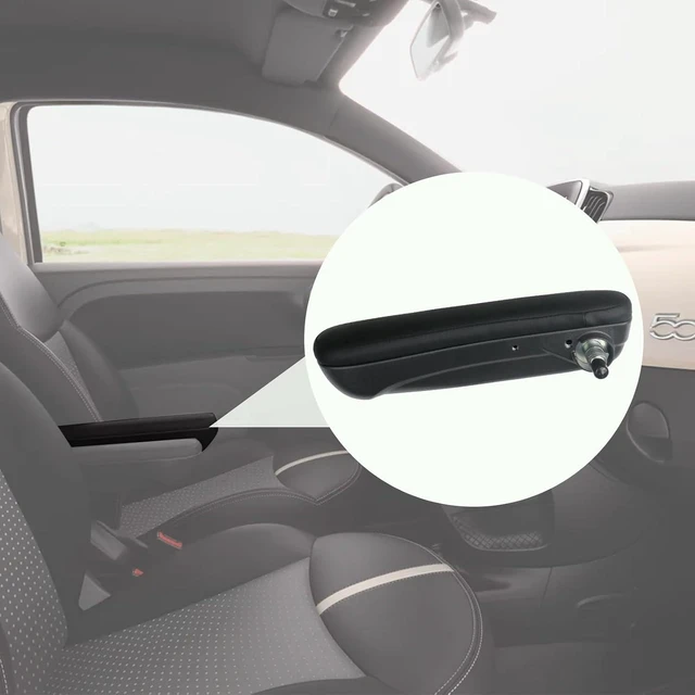 Alt view image 4 of 6 - Front Driver Side Seat Armrest Adjustable Arm Rest Black Compatible with 2016-2019 Fiat 500 Replaces 6BV31JXWAA