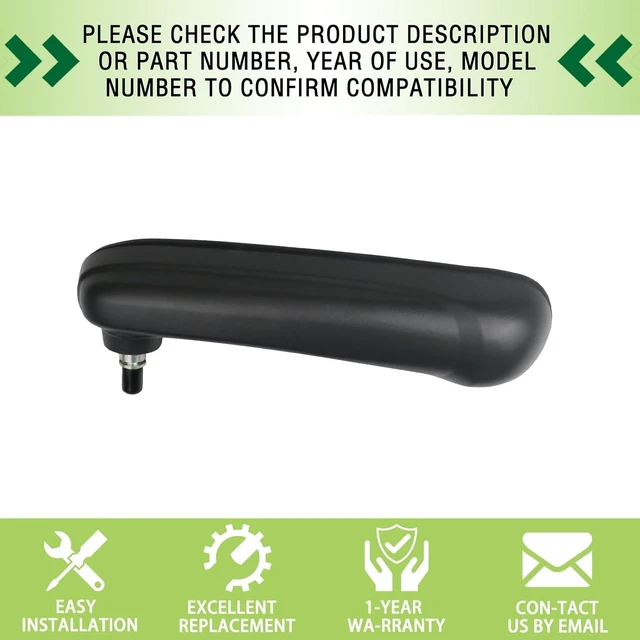 Alt view image 6 of 6 - Front Driver Side Seat Armrest Adjustable Arm Rest Black Compatible with 2016-2019 Fiat 500 Replaces 6BV31JXWAA