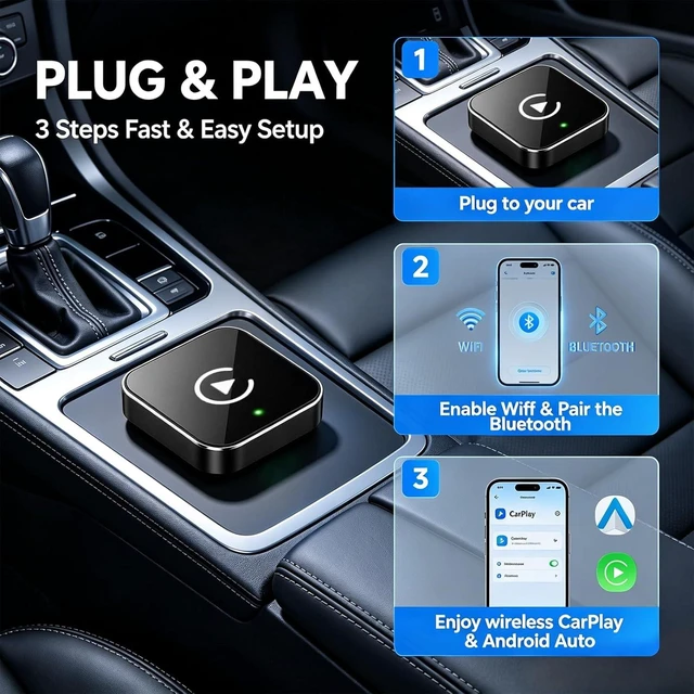 Alt view image 7 of 7 - Wireless CarPlay Adapter,Supports iPhone & Android Phones