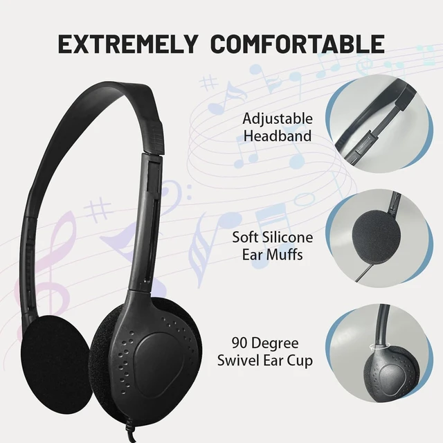 Alt view image 2 of 7 - 25 Pack Headphones for Kids Students School Classroom