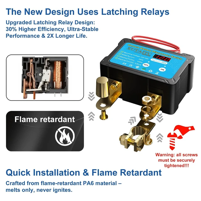 Alt view image 7 of 7 - Remote Battery Disconnect Switch 12V/24V 240A with LED Voltage Display