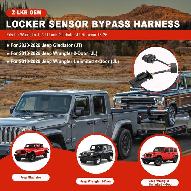 Alt view image 2 of 7 - Z-LKR-OEM Locker Sensor Bypass Harness Replacement for Jeep Wrangler JL/JLU and Gladiator JT Rubicon 18-26