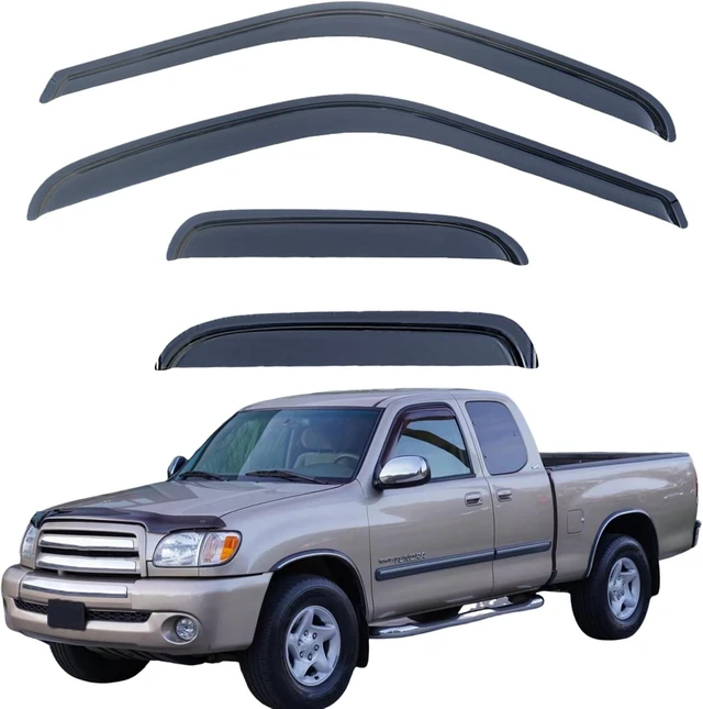 Main image of Rain Guards Compatible with 2000-2006 Toyota Tundra Extended Cab, Acrylic Slim Style Window Visor Rain Guard, Side Window Deector for Toyota Tundra Accessories 4 Pieces, 2001 2002 2003 2004 2005