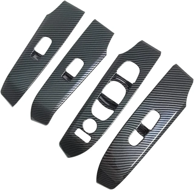 Alt view image 3 of 7 - Compatible with 2019 2020 2021 2022 2023 2024 Nissan Altima Accessories Door Window Switch Panel Cover Door Lock Control Button Trim (Carbon Style)