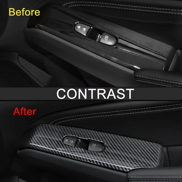Alt view image 4 of 7 - Compatible with 2019 2020 2021 2022 2023 2024 Nissan Altima Accessories Door Window Switch Panel Cover Door Lock Control Button Trim (Carbon Style)