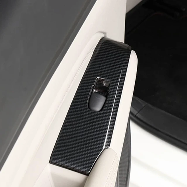 Alt view image 7 of 7 - Compatible with 2019 2020 2021 2022 2023 2024 Nissan Altima Accessories Door Window Switch Panel Cover Door Lock Control Button Trim (Carbon Style)