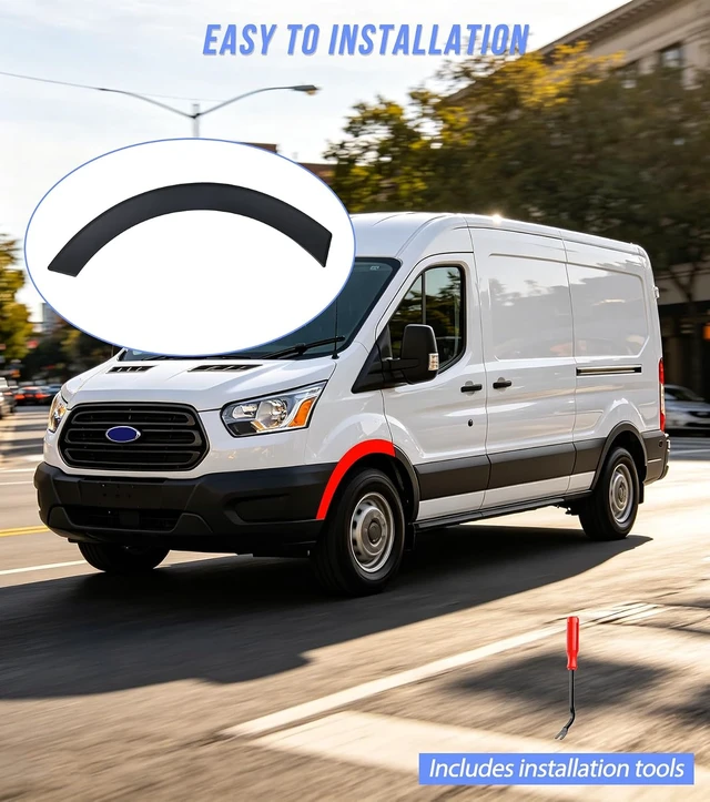 Alt view image 4 of 5 - Front Left Fender Trim Fit for 2015-2025 Ford Transit 150 250 350 350HD