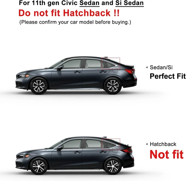 Alt view image 2 of 7 - for Honda Civic Sedan 2022-2026 Window Louvers -Matt Black