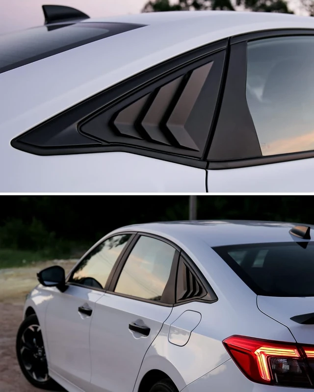 Alt view image 3 of 7 - for Honda Civic Sedan 2022-2026 Window Louvers -Matt Black