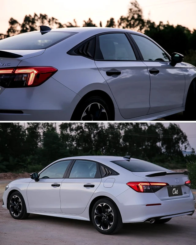 Alt view image 4 of 7 - for Honda Civic Sedan 2022-2026 Window Louvers -Matt Black