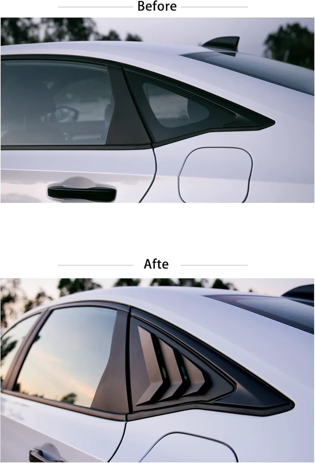 Alt view image 5 of 7 - for Honda Civic Sedan 2022-2026 Window Louvers -Matt Black