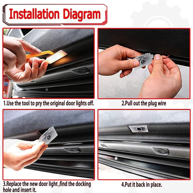 Alt view image 7 of 7 - 2pcs Never Fade Car LED Door Logo Compatible for 300 300C 300S 2005-2024,Ghost LED Projector Laser Courtesy Step Shadow Light Accessorie (White)