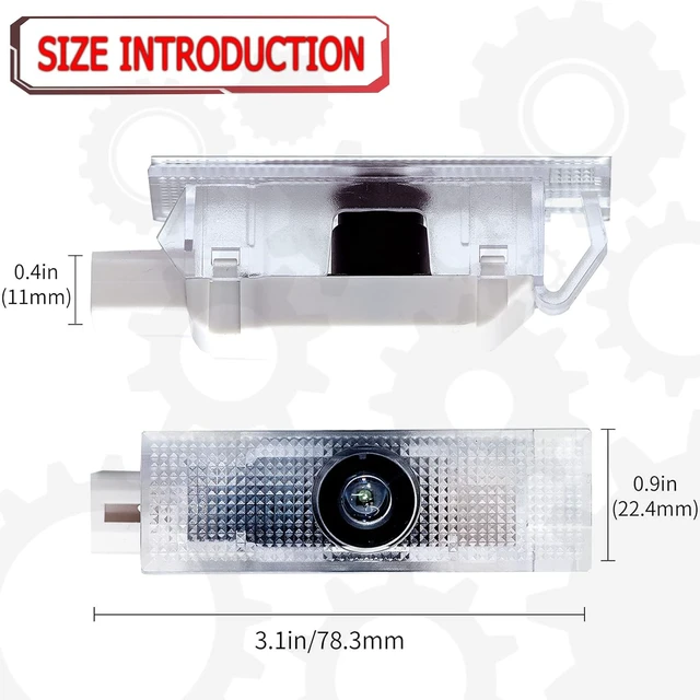 Alt view image 3 of 7 - 2Pcs Car LED Door Lights Logo Projector, High Definition Never Fade Emblem Light, LED Laser Ghost Shadow Light for Quattroporte Ghibli Grecale Levante (Red and Blue)