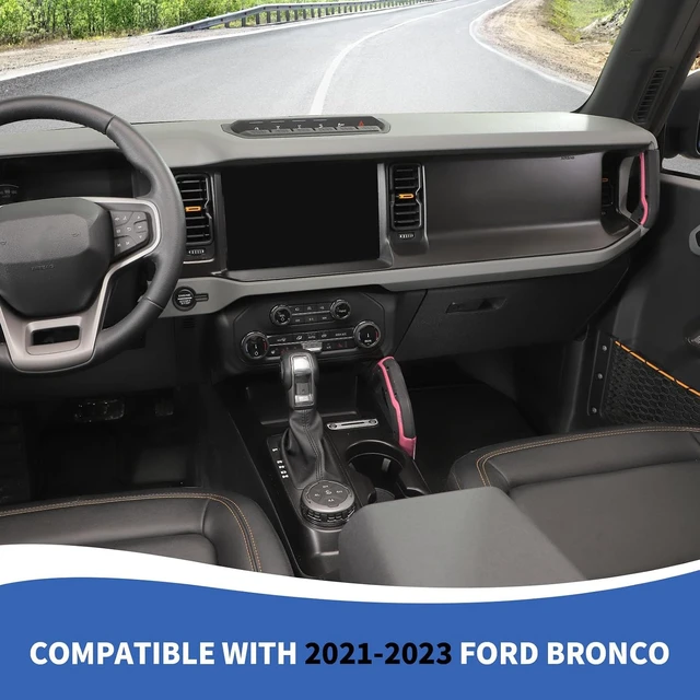 Alt view image 3 of 6 - Center Console Dash Grab Handle Cover Trim Compatible with 2021-2024 Ford Bronco Interior Accessories, Pink (Not for Bronco Sport)