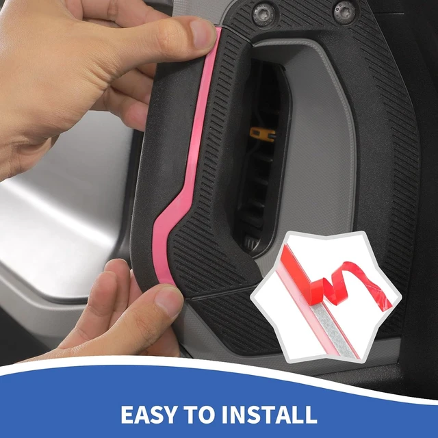 Alt view image 6 of 6 - Center Console Dash Grab Handle Cover Trim Compatible with 2021-2024 Ford Bronco Interior Accessories, Pink (Not for Bronco Sport)