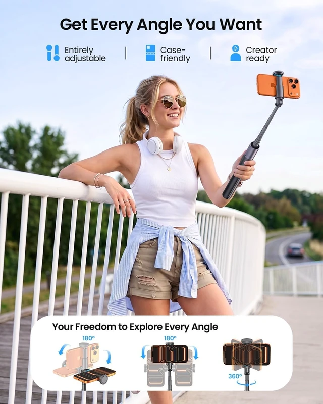 Alt view image 5 of 7 - 67'' Phone Tripod with Remote, 0.01s Auto-Open for Content Creator
