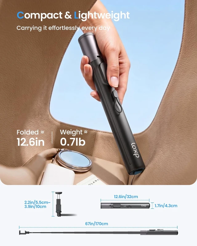 Alt view image 6 of 7 - 67'' Phone Tripod with Remote, 0.01s Auto-Open for Content Creator