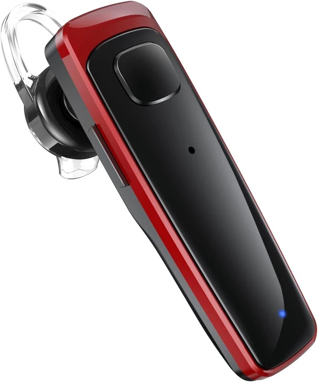 Main image of Bluetooth Headset - V5.0 Wireless Handsfree Earpiece Built-in Dual Mic Noise Cancelling, 10 Days Standby 16Hrs HD Talktime Ultralight Ear Buds for iPhone Android Cellular Phone Laptop(Red)