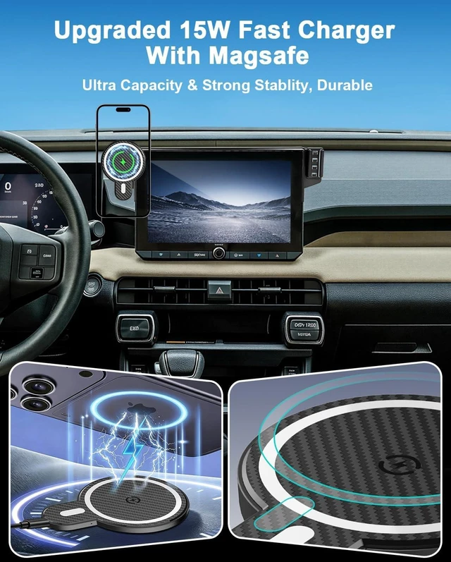Alt view image 6 of 7 - Dual-End Car Phone Holder for Toyota RAV4 2026 Accessories 10.5-Inch Screen