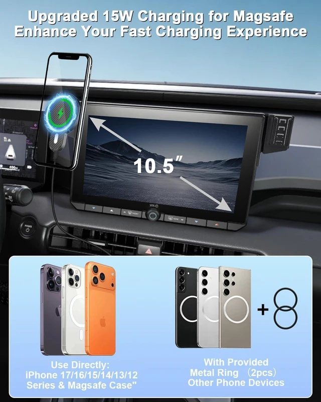 Alt view image 7 of 7 - Dual-End Car Phone Holder for Toyota RAV4 2026 Accessories 10.5-Inch Screen
