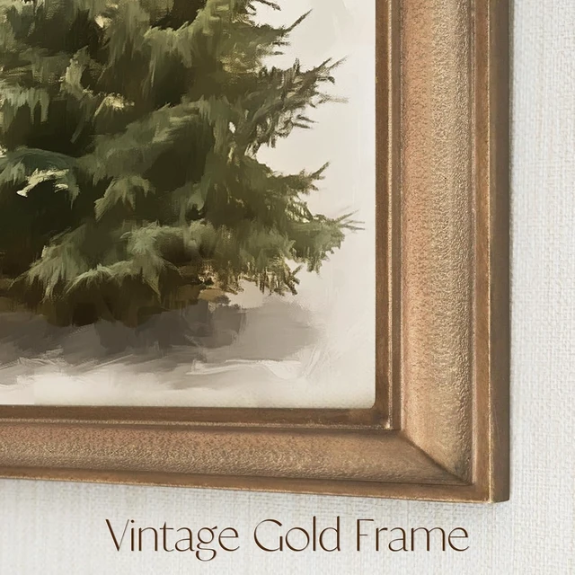 Alt view image 3 of 6 - Christmas Decorations - 11" x 13.8" Christmas Tree Framed Wall Art Picture Painting Artwork - Indoor Vintage Rustic Unique Xmas Gifts Presents Decor For Table Wall Farmhouse Mantel Home Office
