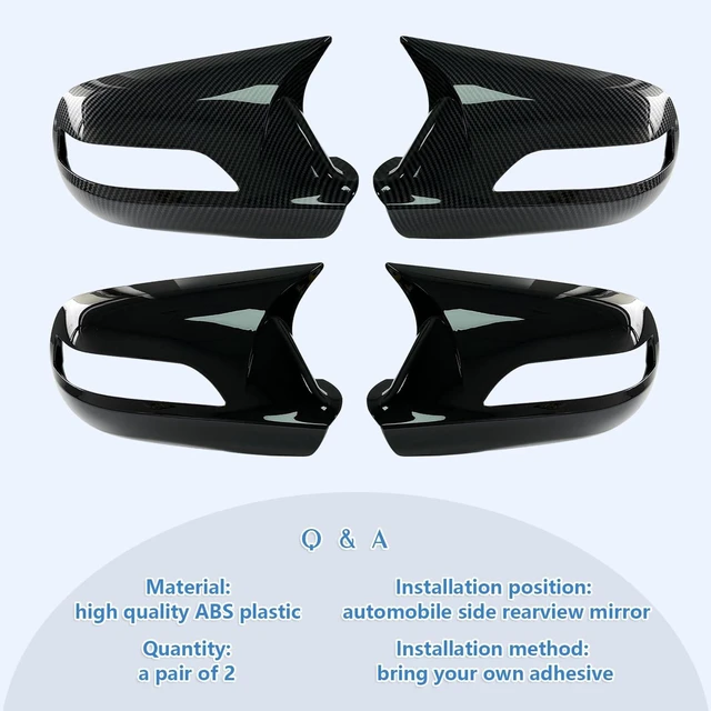 Alt view image 6 of 7 - Compatible with Honda 8th Gen Accord 2008 2009 2010 2011 2012 with Turn Signal Accessories Car Exterior Ox Horn Design Door Side Rearview Mirror Guard Cover Trim Caps - Carbon Fiber Style 2PCS