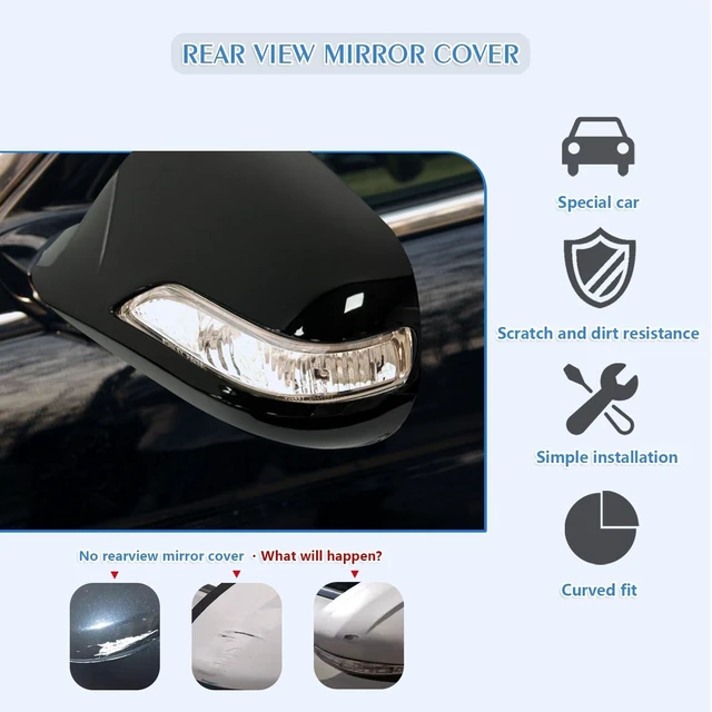 Alt view image 4 of 7 - Compatible with Honda 8th Gen Accord 2008 2009 2010 2011 2012 with Turn Signal Accessories Car Exterior Ox Horn Design Door Side Rearview Mirror Guard Cover Trim Caps - Carbon Fiber Style 2PCS