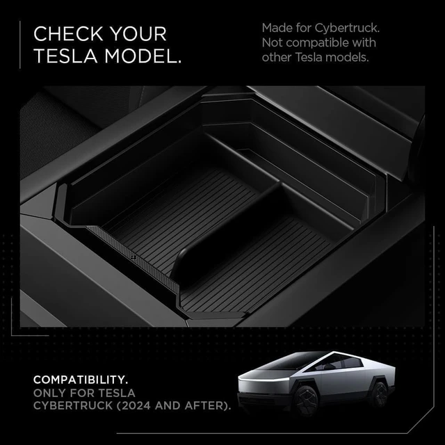 Alt view image 2 of 7 - Center Console Organizer Tray Designed for Tesla Cybertruck 2026-23