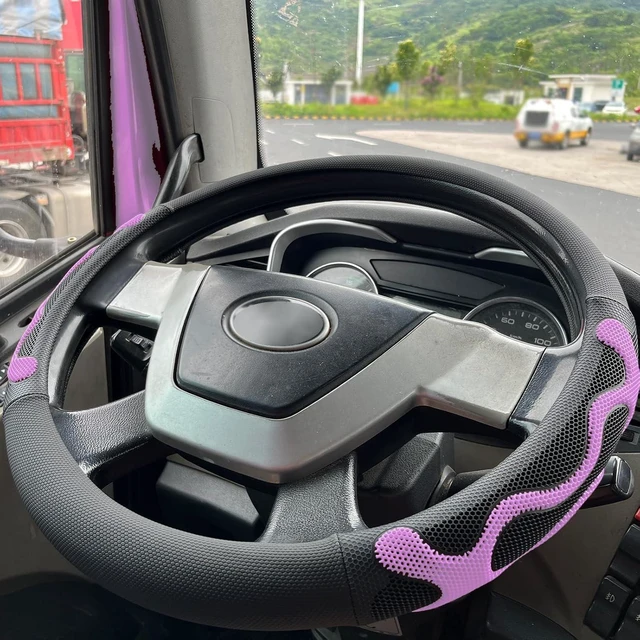 Main image of XL Comfy Grip Steering Wheel Cover for Semi Truck 18 Inch (Purple)