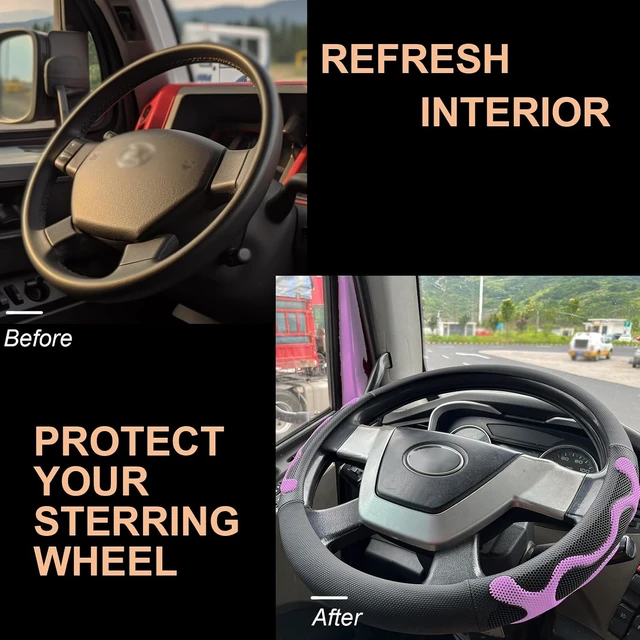 Alt view image 4 of 6 - XL Comfy Grip Steering Wheel Cover for Semi Truck 18 Inch (Purple)