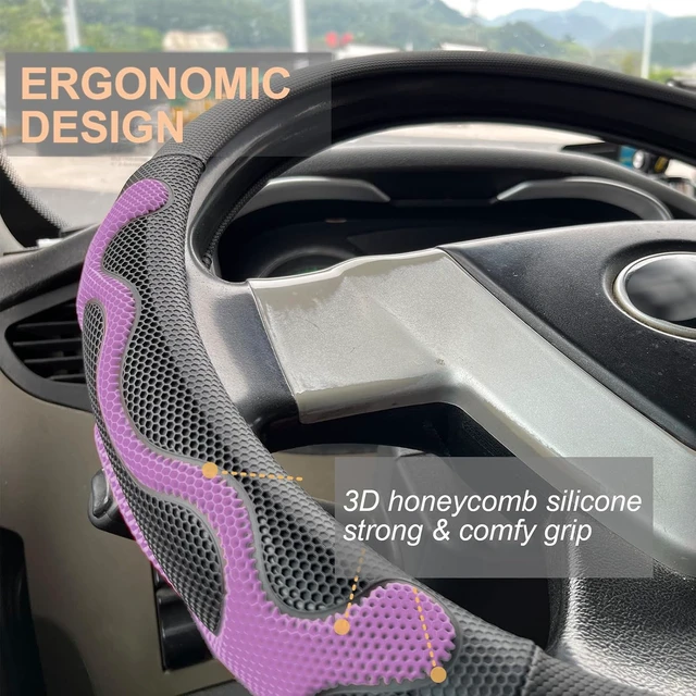 Alt view image 2 of 6 - XL Comfy Grip Steering Wheel Cover for Semi Truck 18 Inch (Purple)