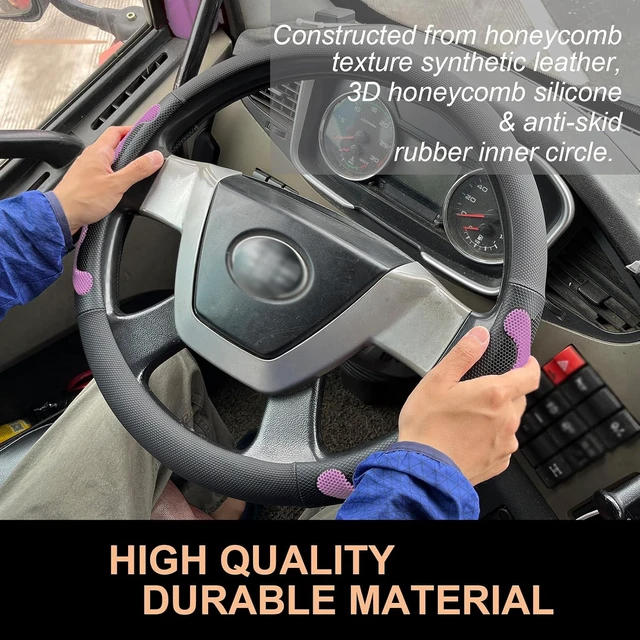 Alt view image 3 of 6 - XL Comfy Grip Steering Wheel Cover for Semi Truck 18 Inch (Purple)