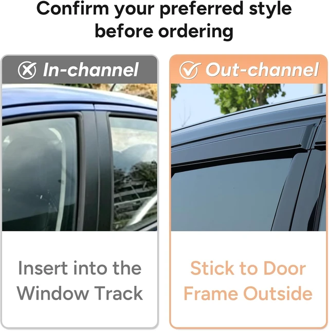 Alt view image 3 of 6 - ® Window Visors Rain Guards for Acura RDX 2019-2026, Out-Channel Vent Visors Heat Insulation Sun Shade Accessories for Cars