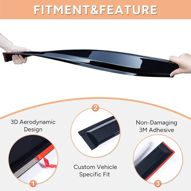 Alt view image 4 of 6 - ® Window Visors Rain Guards for Acura RDX 2019-2026, Out-Channel Vent Visors Heat Insulation Sun Shade Accessories for Cars