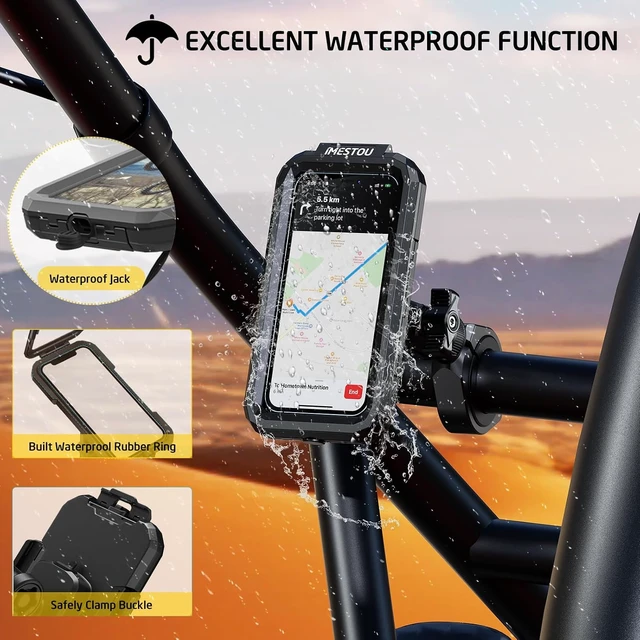 Alt view image 2 of 7 - Waterproof ATV Phone Mount Suitble for 5.5"-6.8" Phones (Size L)