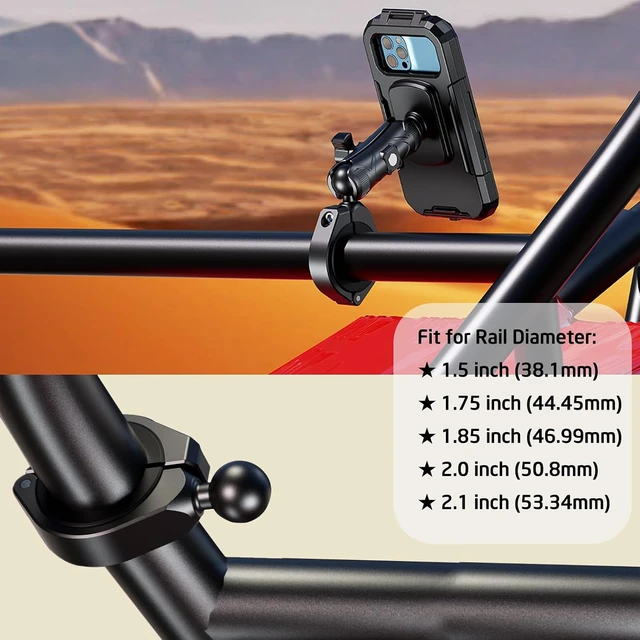 Alt view image 4 of 7 - Waterproof ATV Phone Mount Suitble for 5.5"-6.8" Phones (Size L)