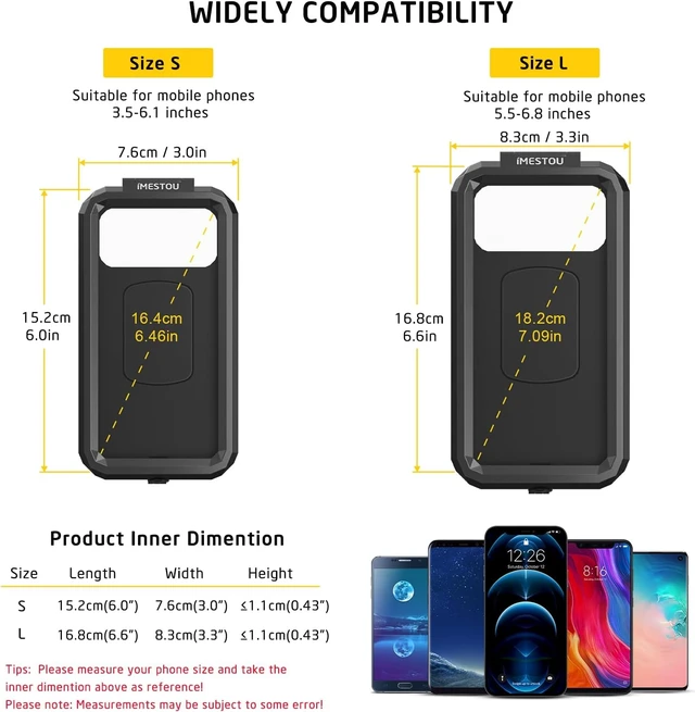 Alt view image 5 of 7 - Waterproof ATV Phone Mount Suitble for 5.5"-6.8" Phones (Size L)
