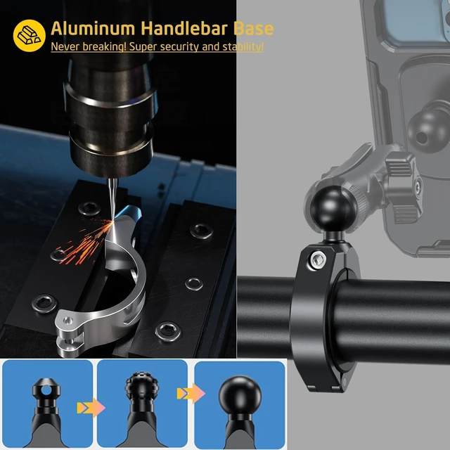 Alt view image 6 of 7 - Waterproof ATV Phone Mount Suitble for 5.5"-6.8" Phones (Size L)