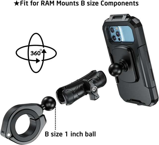 Alt view image 7 of 7 - Waterproof ATV Phone Mount Suitble for 5.5"-6.8" Phones (Size L)