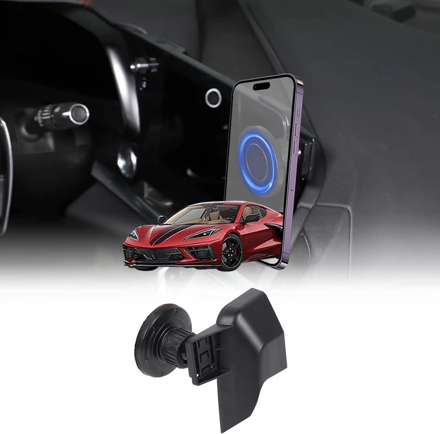 Main image of Car Phone Holder Compatible with Chevrolet Corvette C8 2020-2025 Stingray Center Console Dashboard Phone Mount Magnetic Phone Mount Dash Clip Accessories