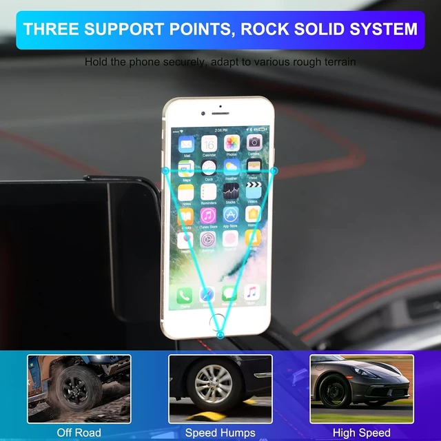 Alt view image 3 of 7 - Car Phone Holder Compatible with Chevrolet Corvette C8 2020-2025 Stingray Center Console Dashboard Phone Mount Magnetic Phone Mount Dash Clip Accessories
