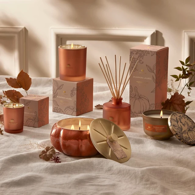 Alt view image 6 of 7 - Scented Candles for Home Decor - Luxury Home Fragrance Gifts for Women & Men - Fall Candles with Creamy Pumpkin, Nutmeg, & Cinnamon - Burnt Orange (Pumpkin Laurel, 6.5 oz)